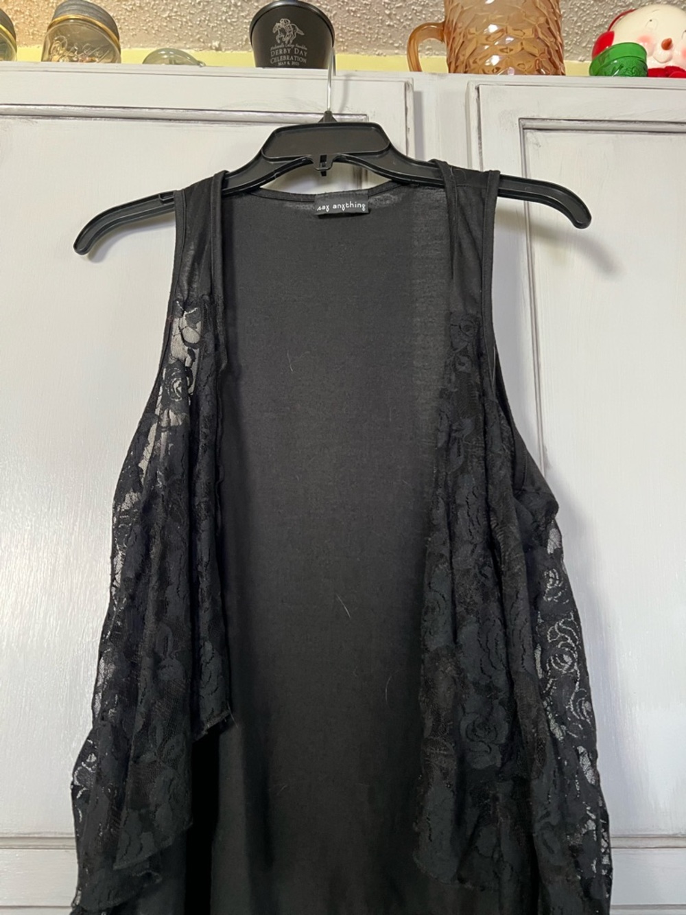 Black Lace Duster Vest